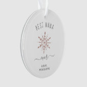 ナナ最高の・エバー |バラ金ゴールドスノーフレークと写真 オーナメント (正面)