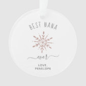 ナナ最高の・エバー |バラ金ゴールドスノーフレークと写真 オーナメント (正面)