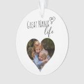 ナナ素晴らしライフ祖母フォトハートギフト オーナメント (正面)