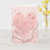 ナナ誕生日カード、ピンクフローラ、バター付きハート カード (黄色い花)