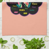 ナナ フラワー 花 名前イニシャル キッチンタオル (折り畳み)
