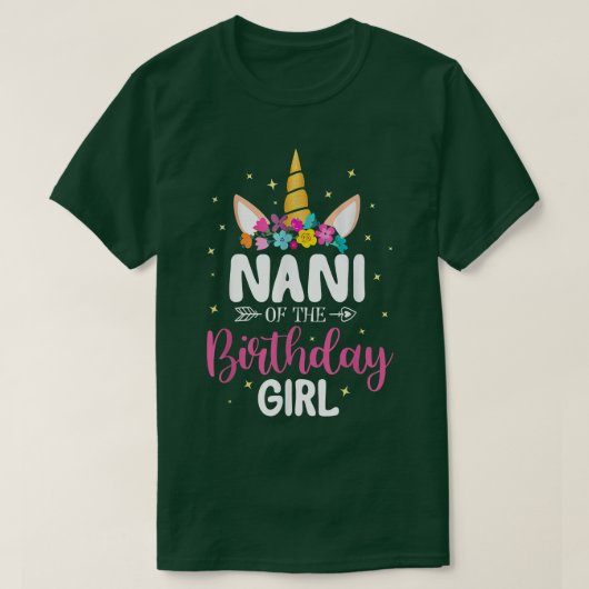 ナニオブザ誕生日ガールユニコーンおもしろい誕生日 Tシャツ (デザイン正面)