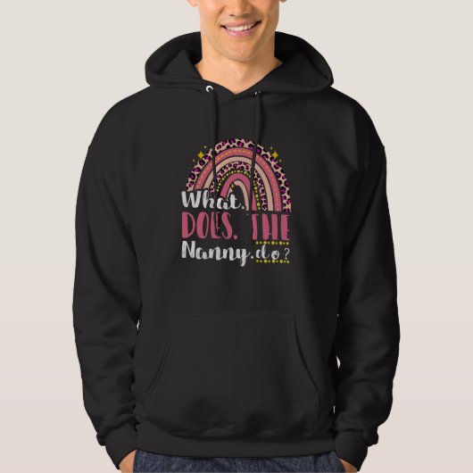 ナニーって何してるの?皮肉Tシャツ パーカ (正面)