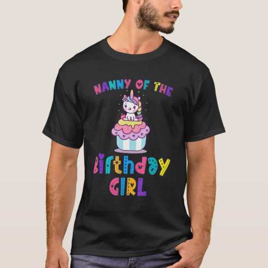 ナニーオブザ誕生日プリンセスガールダビングユニコ Tシャツ (正面)