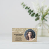 ナニーカスタムフォトフェイク金ゴールドグリッターQRコード 名刺 (スタンド正面)