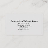 ナニーカスタムプロフェッショナル写真 名刺 (裏面)