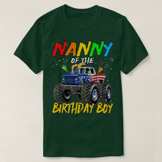 ナニーザ誕生日ボーイモンスタートラック誕生日部 Tシャツ (デザイン正面)