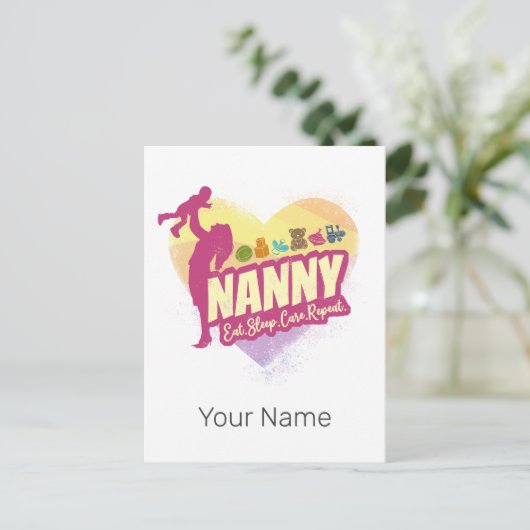 ナニーナーセメイドヴィンテージベビーシッター託児ナース シーズンポストカード (スタンド正面)