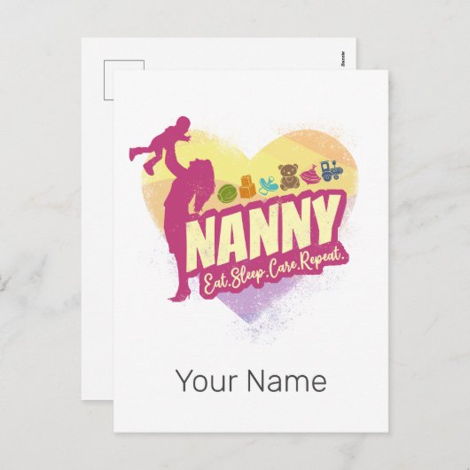 ナニーナーセメイドヴィンテージベビーシッター託児ナース シーズンポストカード (正面/裏面)