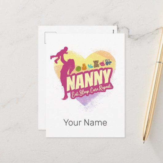 ナニーナーセメイドヴィンテージベビーシッター託児ナース シーズンポストカード (正面/裏面インサイチュ)