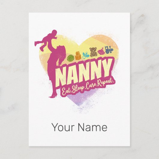 ナニーナーセメイドヴィンテージベビーシッター託児ナース シーズンポストカード (正面)