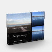 ナニーファミリーラブユー三パーソナライズされた枚写真 フォトブロック (左)