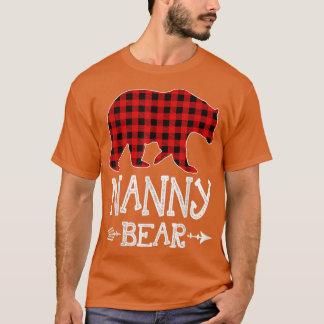 ナニーベアークリスマスパジャマレッドプリドバッファローファミ Tシャツ