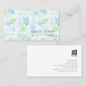 ナニーベビーシッター託児シンプルケア花パターン 名刺 (正面/裏面)