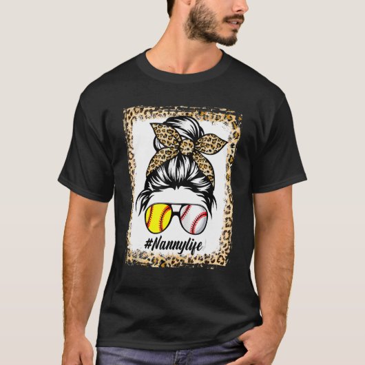 ナニーライフメッシーヒョウ漂白ヘアバンマザー' Tシャツ (正面)
