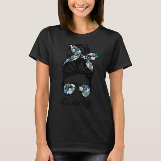 ナニーライフ乱髪パン女性の母の日 Tシャツ (正面)
