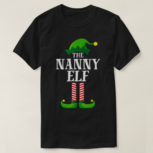ナニー小妖精や小人マッチングファミリーグループクリスマスパーティー Tシャツ (デザイン正面)