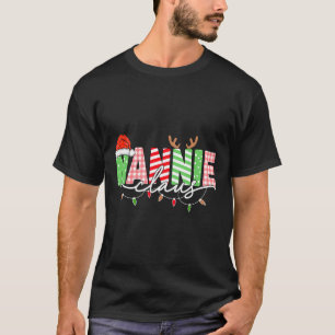 ナニー・クラウスのクリスマス・ライト・サンタ帽子のファミリーマット Tシャツ