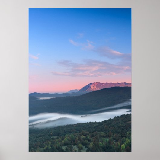 ナノス山のシレントボルからの美しい日の出 ポスター (正面)