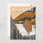 ナハニナショナルパークリザーブトラベルアートヴィンテージ ポストカード (正面/裏面)