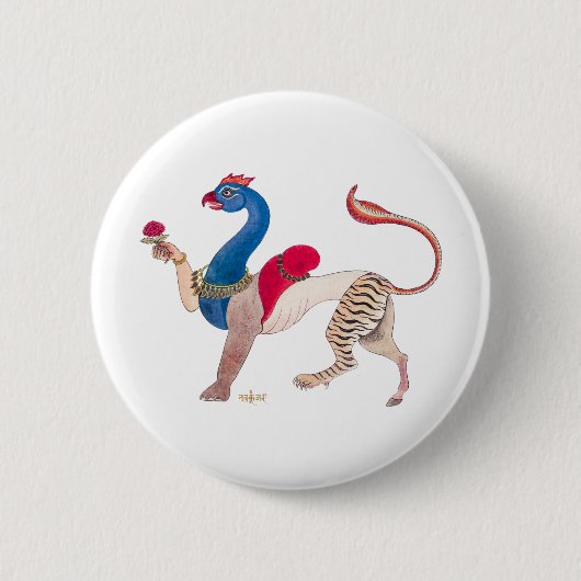 ナバグンジャラクリシュナヴィンテージ絵画インディアンズレリギ 缶バッジ (正面)