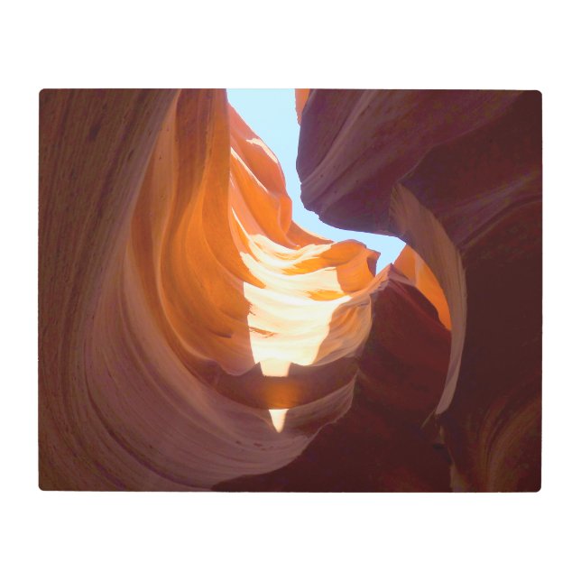 ナバジョアッパーアンテロープ渓谷（カラー） - メタルプリント (正面)