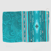 ナバジョトバルターコイズフェイクレザーツール ゴルフタオル (横)