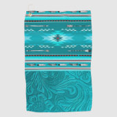 ナバジョトバルターコイズフェイクレザーツール ゴルフタオル (正面)