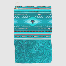 ナバジョトバルターコイズフェイクレザーツール ゴルフタオル