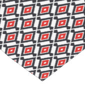 ナバホイカットパターン、濃い赤、黒と白 ショートテーブルランナー (コーナー)