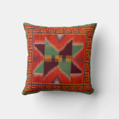 ナバホインディアン1800s馬鞍毛布の再印刷 クッション (裏面)