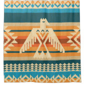 ナバホスタイル抽象芸術のワシの継ぎ目のない模様  シャワーカーテン (正面)