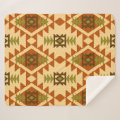 ナバホスタイル民族の幾何学的シームレスビント シェルパブランケット (正面(横))