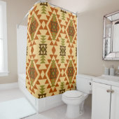 ナバホスタイル民族部族の幾何学的シームレスなヴィント シャワーカーテン (インサイチュ)