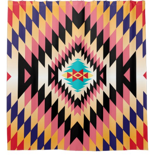 ナバホデザイン-7シャワーカーテン シャワーカーテン (正面)