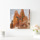 ナバホー人のループ道、ブライス渓谷 スクエア壁時計 (ホーム)