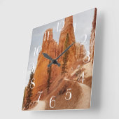 ナバホー人のループ道、ブライス渓谷 スクエア壁時計 (傾斜)