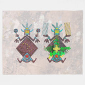 ナバホー人の父母のイメージ フリースブランケット (正面(横))