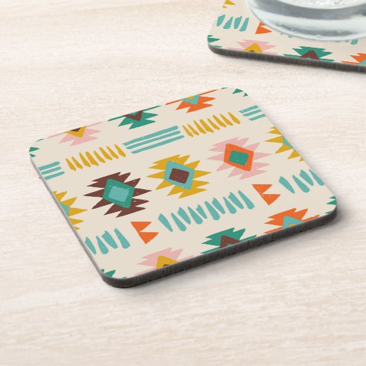 ナバホ先住民アメリカンパターン コースター (左側)