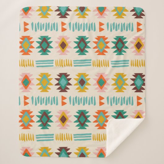 ナバホ先住民アメリカンパターン シェルパブランケット (正面)