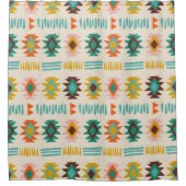 ナバホ先住民アメリカンパターン シャワーカーテン (正面)