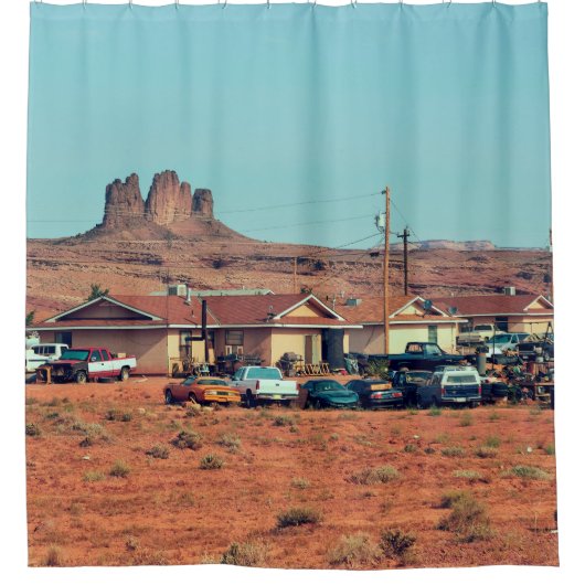 ナバホ先住民アールでの予約にアメリカの生活 シャワーカーテン (正面)