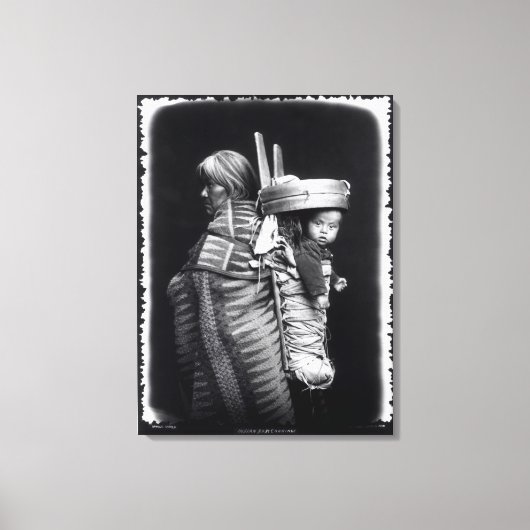ナバホ女運は背中にパプオースだ キャンバスプリント (正面)