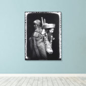 ナバホ女運は背中にパプオースだ キャンバスプリント (インサイチュ (ウッドフロア))