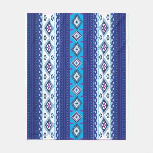 ナバホ模様デザイン-11毛布 フリースブランケット (正面)