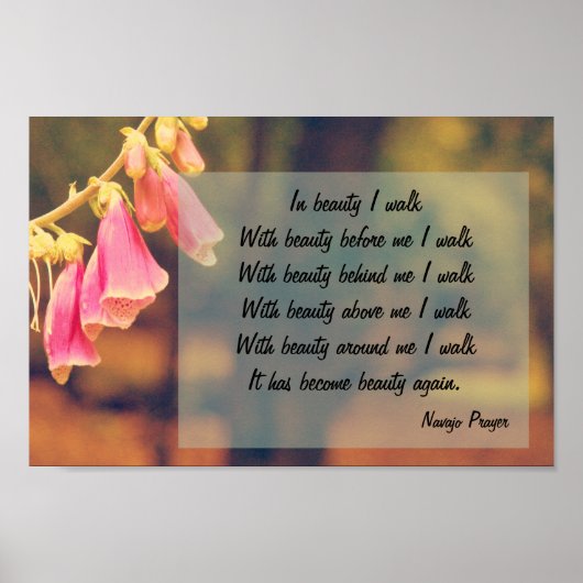 ナバホ祈りの言葉ウォークイン美しいポスター ポスター (正面)