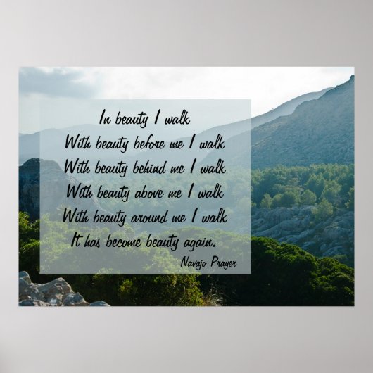 ナバホ祈りの言葉ウォークイン美しいポスター ポスター (正面)