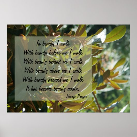 ナバホ祈りの言葉ウォークイン美しいポスター ポスター (正面)