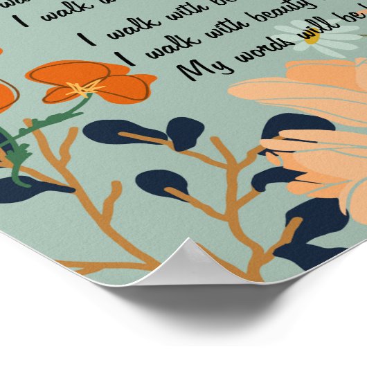 ナバホ祈りの言葉ウォークイン美しいポスター ポスター (角)