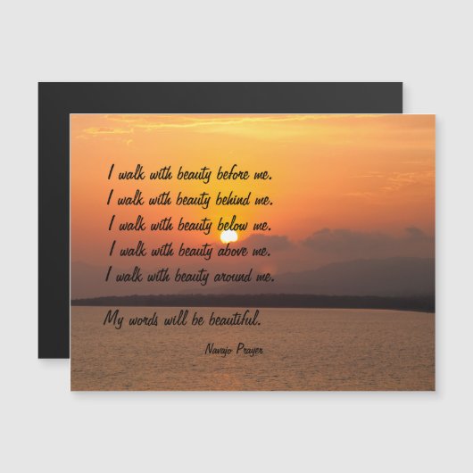 ナバホ祈りの言葉ウォークイン美しい磁気カード (正面/裏面)